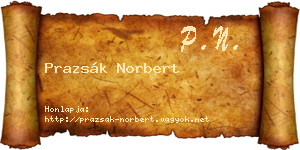 Prazsák Norbert névjegykártya