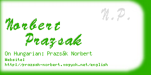 norbert prazsak business card