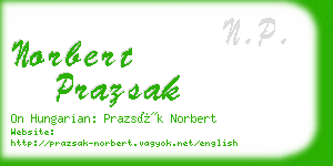 norbert prazsak business card